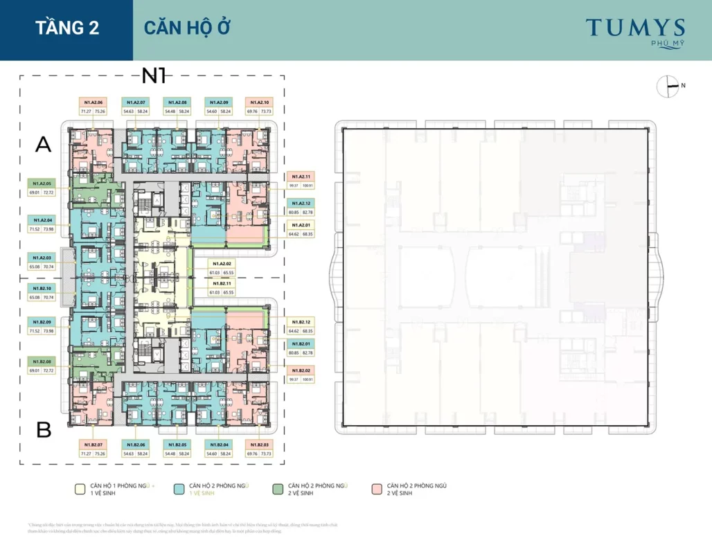 Sơ đồ căn hộ Tumys Homes Phú Mỹ theo tầng